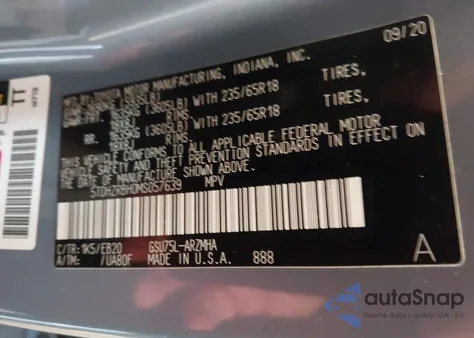 2021 Toyota Highlander Xle из США, поврежденный, VIN 5TDHZRBH0MS057639